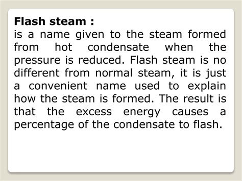 Flash Steam And Condensate Recovery System PPT