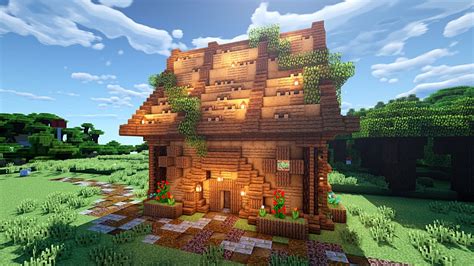 Minecraft How To Build A Wooden Survival Starter House Tutorial