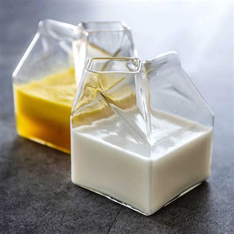 Jual Gelas Kaca Susu Borosilicate Glass Milk Box 300ml Gelas Susu Unik