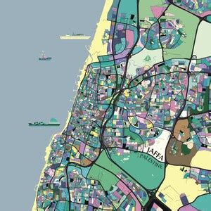 Jaffa Palestine Map Print Modern Contemporary Chroma Color | Etsy