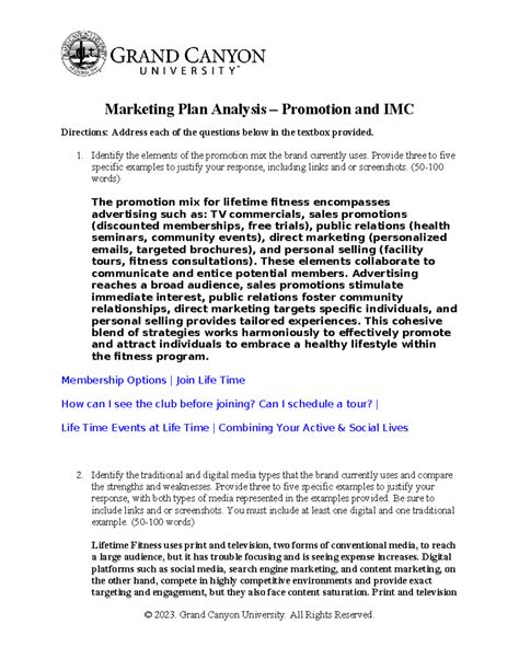 Mkt Rs T Marketing Plan Analysis Promotion And Imc Marketing