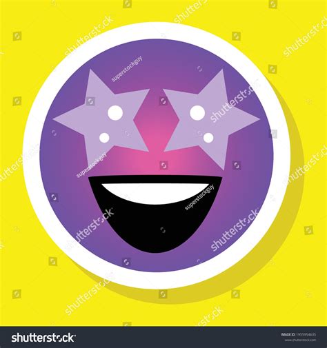 Cute Gradient Social Media Starstruck Face Stock Vector Royalty Free