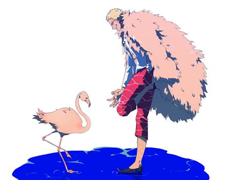 Safebooru 1boy Bird Blonde Hair Clenched Teeth Coat Coat On Shoulders Donquixote Doflamingo