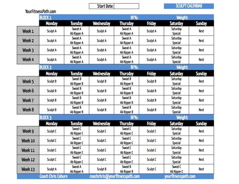 Power 90 Workout Schedule - My Bios