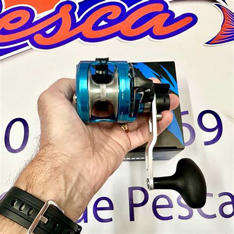 Carrete De Jigging Okuma Cavalla Blue Narrow Lh Vel Sal De Pesca