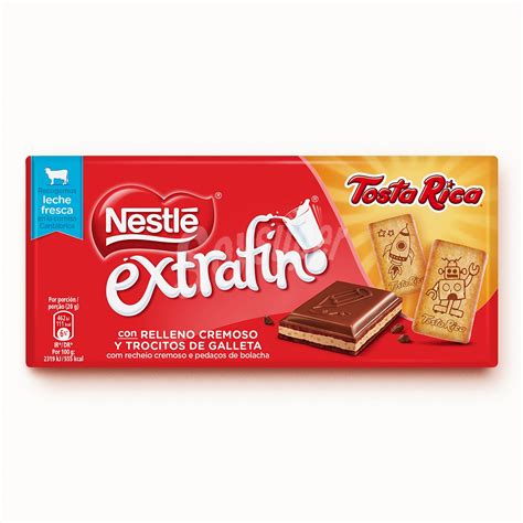 Nestlé Chocolate con leche extrafino con trocitos de galleta Tableta 120 gr