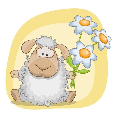 Sheep With Flowers Stock Vector Illustration Of Heart 41893855