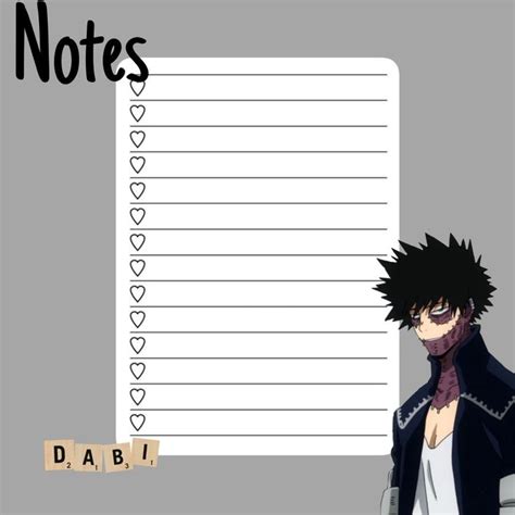 Dabi Notes Imprimibles Notas Clases De Anime Notas