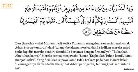 Aghnias Collections Surah Alaraaf Ayat 172 Perjanjian Dengan Allah