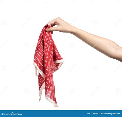 Young Woman Hand Holding Handkerchief Isolated Stock Image Image Of