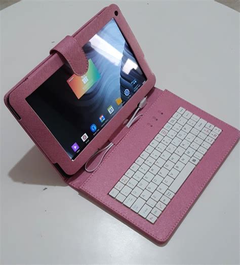 Case Capa Teclado Padrão 9 6 Polegadas Rosa P Tablet