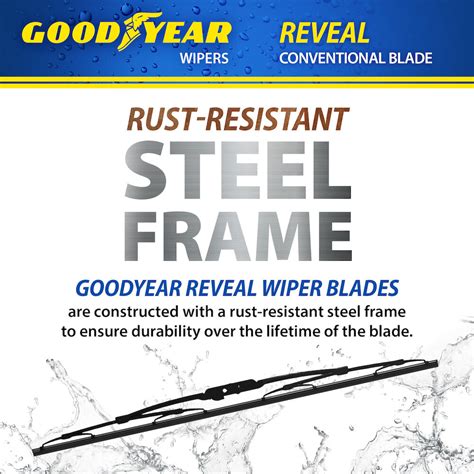 22 inch Reveal Conventional Windshield Wiper Blades | Goodyear - Goodyear Reveal Conventional ...