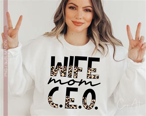 Wife Mom Ceo Png Boss Mom Half Leopard Sublimation Downloads Etsy