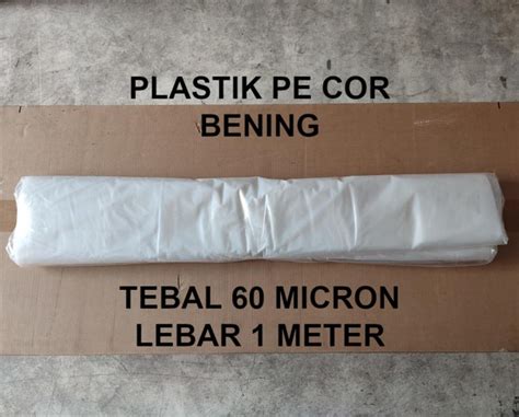 Promo Plastik Cor Bening Pe Meteran Tebal Micron Packing Kantong