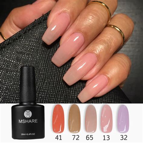 Mshare Camouflage Base Rubber Gel Semipermanente Polish Natural Nude