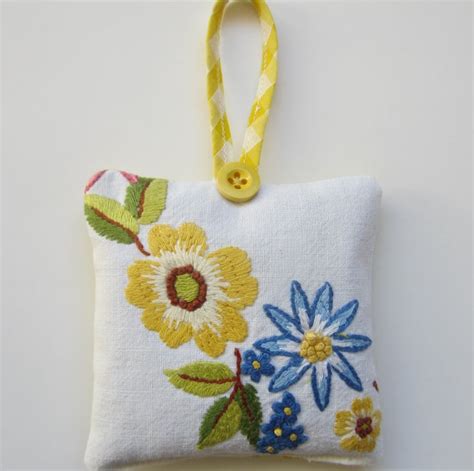 Vintage Flower Embroidered Lavender Bag Folksy