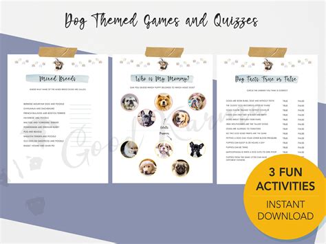 Dog Birthday Party Games, Dog Activity Party Printable, Printable Dog Games, Puppy Shower Games ...