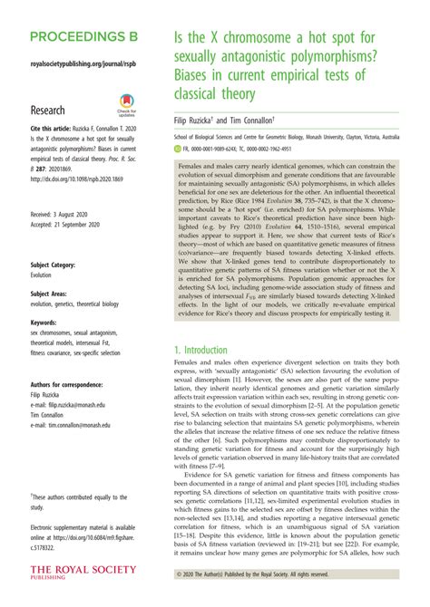 PDF Is The X Chromosome A Hot Spot For Sexually Antagonistic Polymorphisms Biases In Current