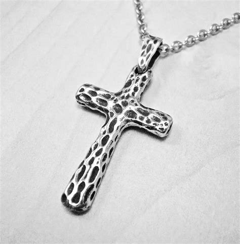 Silver Cross Men Silver Cross Necklace Men Men Cross - Etsy