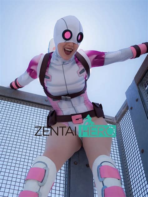 Free Shipping Dhl Custom 3d Printing Pink And White Gwenpool Costume