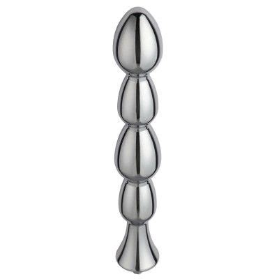 Hismith Metal Anal Plug With Continuous Beads And Tapered Head