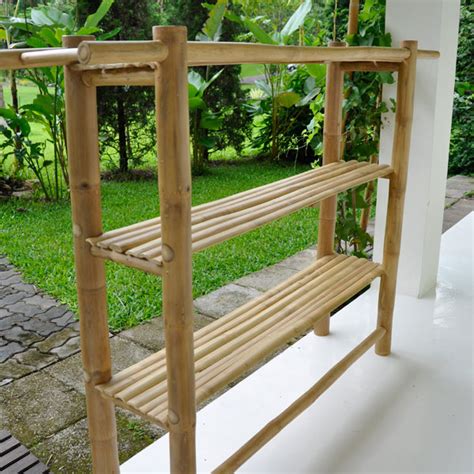 Furniture Freestanding Bamboo Shelf Artesanato Bambu Decora O