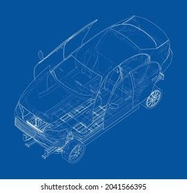 Assembling Electric Car Vector Rendering D Stock Vector Royalty Free