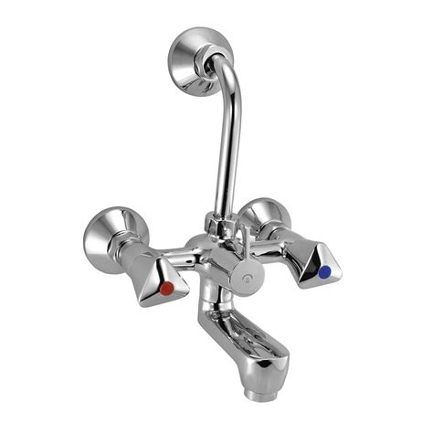 Essco Tropical Three Lever Wall Mixer With Overhead Shower Provision