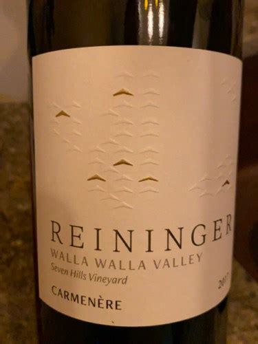 Reininger Winery Seven Hills Vineyard Carmen R Vivino Us