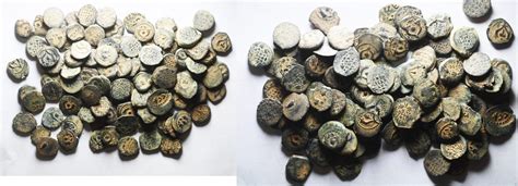 Judaea. Lot of 107 Mostly Hasmonean AE Prutah coins | Lots & Collections