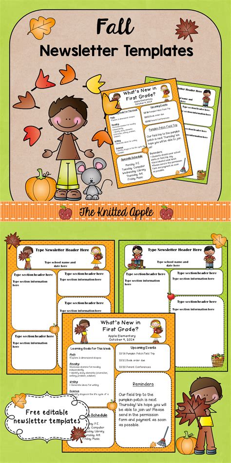 Fall Newsletter Templates For Teachers