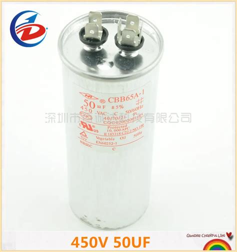 Wholesale Cbb65 50uf Ac 450v 50 60hz Start Motor Capacitor Air Conditioner Compressor From