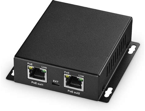 PoE Extender 1 PoE In 2 PoE Out IEEE802 3af At PoE Powered 10