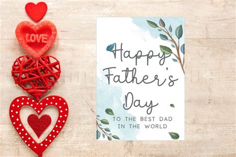 Printable Fathers Day Card Digital Download Happy Fathers Etsy