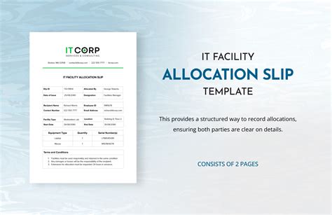 facility allocation slip template  word  google docs