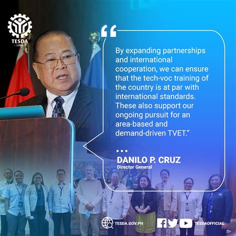 TESDA On Twitter According To TESDA Director General Danilo Cruz By