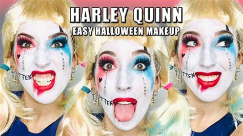 Easy Harley Quinn Halloween Makeup Tutorial Youtube