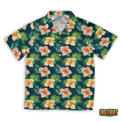 Hibiscus Tropical Plants Pattern Hawaiian Beach Shirt