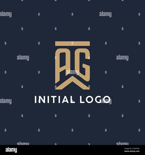 Ag Initial Monogram Logo Design In A Rectangular Style With Curved Side Ideas Stock Vector Image