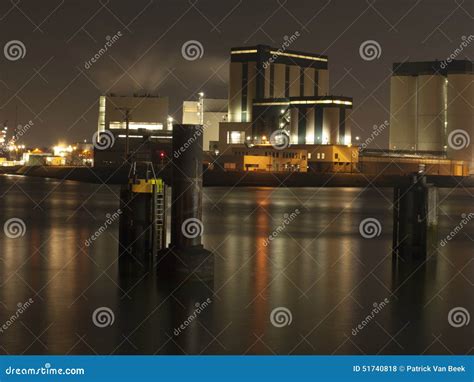 A Night in the Port of Rotterdam Editorial Stock Photo - Image of ...