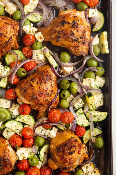 Mediterranean Sheet Pan Chicken The Roasted Root