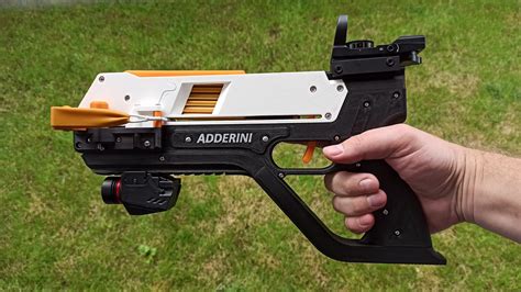 3D File Adderini 3D Printed Repeating Slingbow Crossbow Pistol 3D