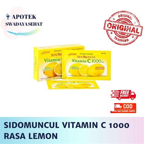 Jual SIDOMUNCUL VITAMIN C 1000 Lemon Box Dan Sachet Shopee Indonesia