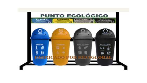 Punto Ecologico 4 Basureros 65 Litros Cod326 Basureros Para Reciclaje Y Puntos Ecológicos