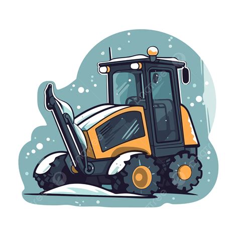 Cartoon Snow Plow In The Snow Clipart Vector Snow Removal Snow