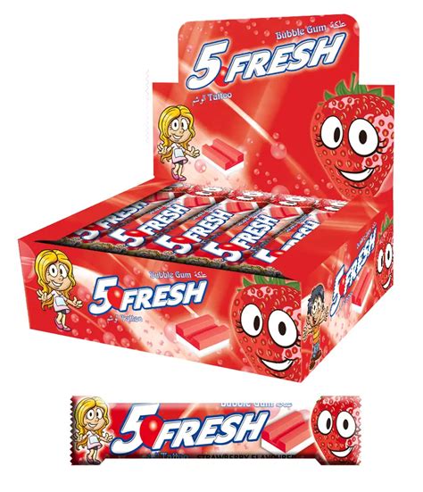 FTC - 5 FRESH 5S STRAWBERRY FLAVOURED BUBBLE GUM(with tattoo)