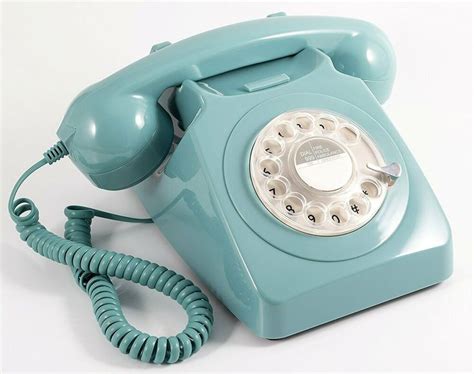 Vintage Light Blue Telephone Rotary Dial Retro Phone Desk Gift