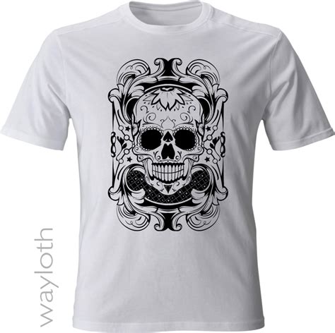 T Shirt Floral Skull Wayloth Ch