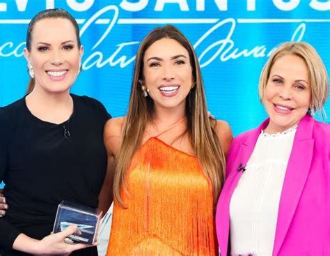 SBT TV Patricia Abravanel Recebe Regina Volpato E Claudete Troiano No