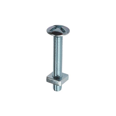 M8 8mm ROOFING BOLTS SQUARE NUTS CROSS SLOTTED MUSHROOM HEAD ROOF